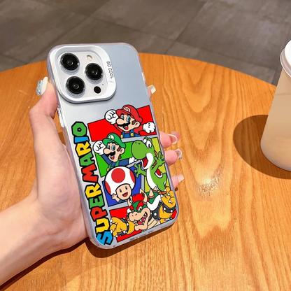 CARTOON T-The S-Super Mario Bros Movie  phone case FUNDA for iPhone 12 13 14 15 16 Max Pro Plus Mini Silver lMDaser Color Cover