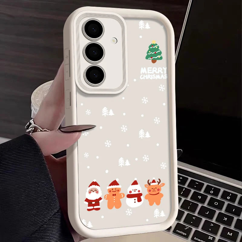 Christmas New Year TPU Case For Samsung Galaxy S25 Edge S23 S24 Ultra S24 FE A17 A55 A54 A15 A16 A36 A35 A25 A56 5G Phone Cover