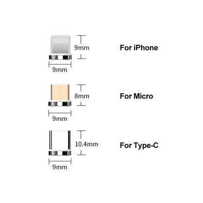 Magnetic Charging Cable Adapter Connector Tips Head for Type C Micro USB iPhone 3A Fast Charging 5Pcs Plugs Not Cable