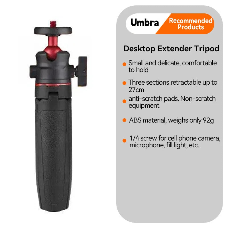 Mini Extendable Tripod Portable Desktop Tripod Stand Adjustable Stable Holder With 1/4-20 Screw Mount For Phone/Camera/GoPro/DJI