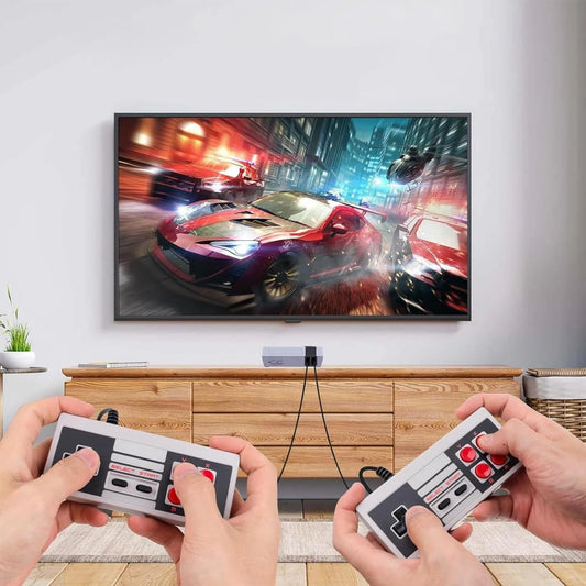 Retro Game Console, AV Classic Video Game System, Built-in 620 Games Dual-Player Mode Console with 2 Controllers, Holiday Gift