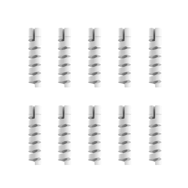10pcs Silicone Data Cables Protector Winder Pipe Flexible Phone Charge Cable Spiral Winder Cords For Phone USB Charger Wires