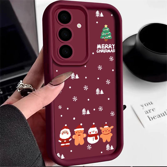 Christmas New Year TPU Case For Samsung Galaxy S25 Edge S23 S24 Ultra S24 FE A17 A55 A54 A15 A16 A36 A35 A25 A56 5G Phone Cover