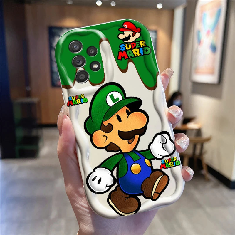M-Marios Popular Cartoon Art For Samsung A55 A54 A53 A52 A35 A34 A33 A32 A25 A24 A23 A22 A21S A15 A13 A14 5G Wave Oil Funda
