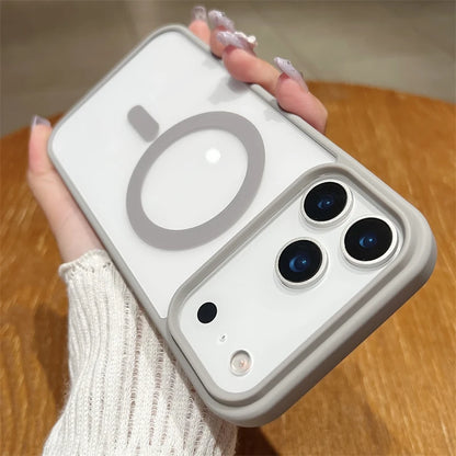 Luxury For Magsafe Magnetic Wireless Charge Case For iPhone 17Air 11 12 13 14 15 16 17 Pro Max Plus Transparent Hard Back Cover