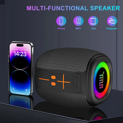 Portable Bluetooth Speaker with Lights, Powerful Crystal Clear Sound, IPX4 Waterproof, All Day Playtime, BT5.3, TWS Paring,