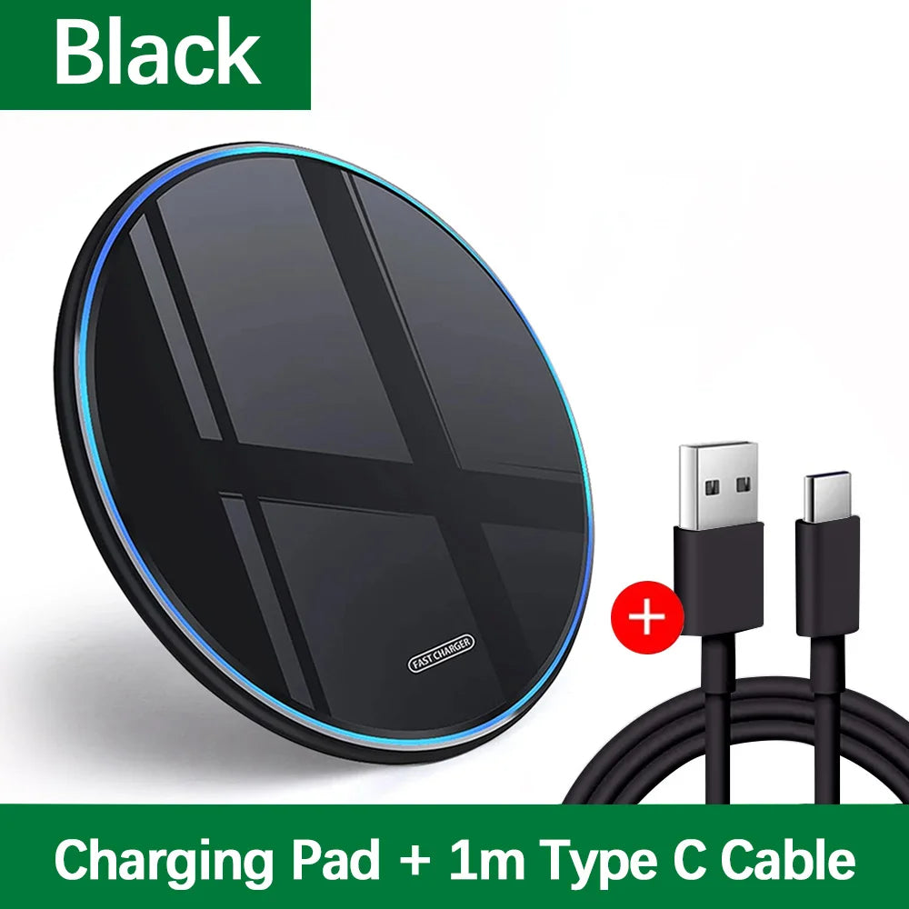Wireless Charger Pad for iPhone 17 16 15 14 13 12 11 Samsung Xiaomi Phone Chargers Induction Fast Charging Dock Station