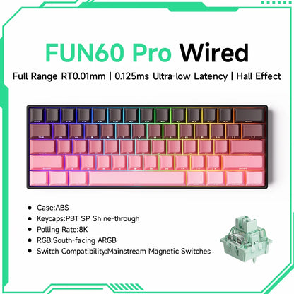 Akko MonsGeek FUN68 FUN60 PRO&MAX  HE Magnetic Keyboard 60% 65% Gaming Keyboards Rapid Trigger 8K Custom Keyboard Gamer Esports