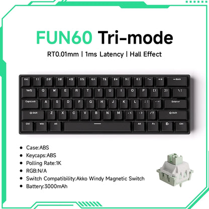 Akko MonsGeek FUN68 FUN60 PRO&MAX  HE Magnetic Keyboard 60% 65% Gaming Keyboards Rapid Trigger 8K Custom Keyboard Gamer Esports
