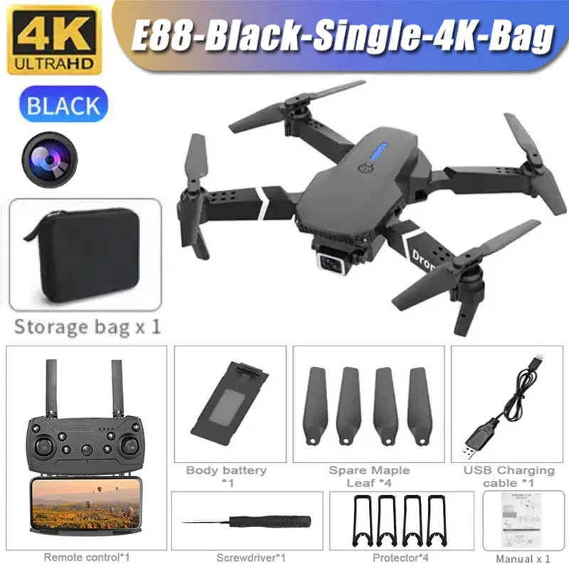 E99 Pro Drone Quadcopter Remote Control Handle Four Axis Aircraft HD 6K Photography UAV Altitude Fixation Helicopter Toys