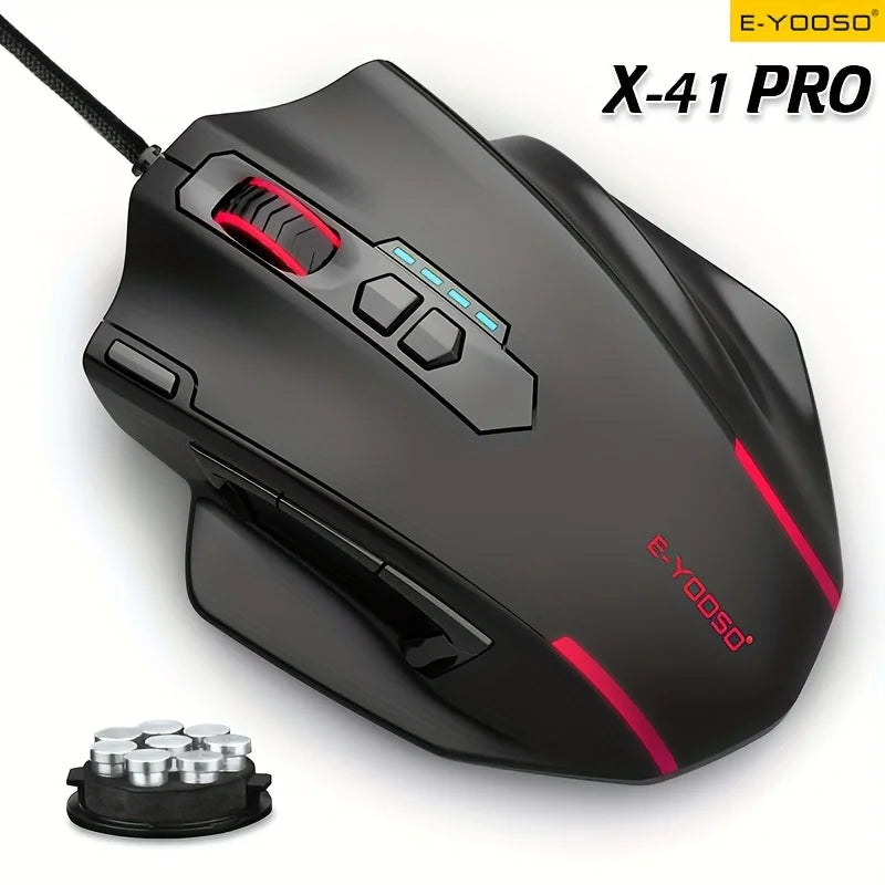 1pc E-YOOSO Wired Gaming Mouse with RGB Lighting, Macro Editing, Side Keys Ergonomic Compatible  Windows 7,  Office Use, Gaming