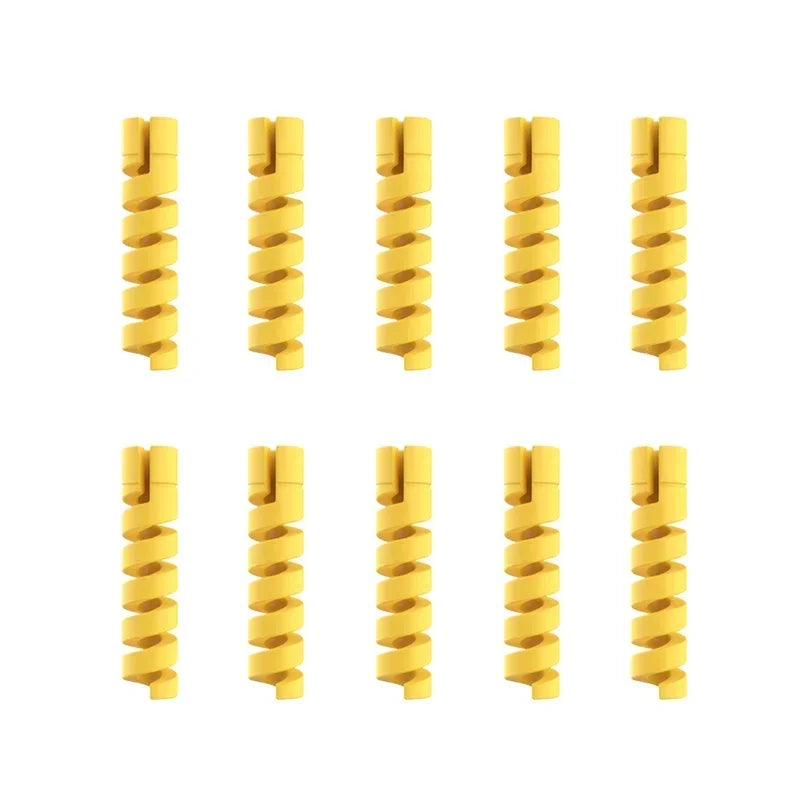 10pcs Silicone Data Cables Protector Winder Pipe Flexible Phone Charge Cable Spiral Winder Cords For Phone USB Charger Wires