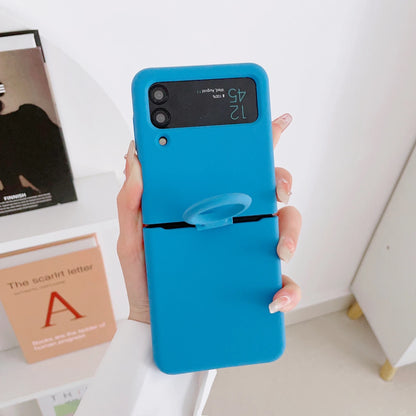 Liquid Silicone Ring Holder Case for Samsung Galaxy Z Flip 3 4 5G Flip4 Flip3 Flip2 Flip1 Foldable Full Protection Fashion Cover