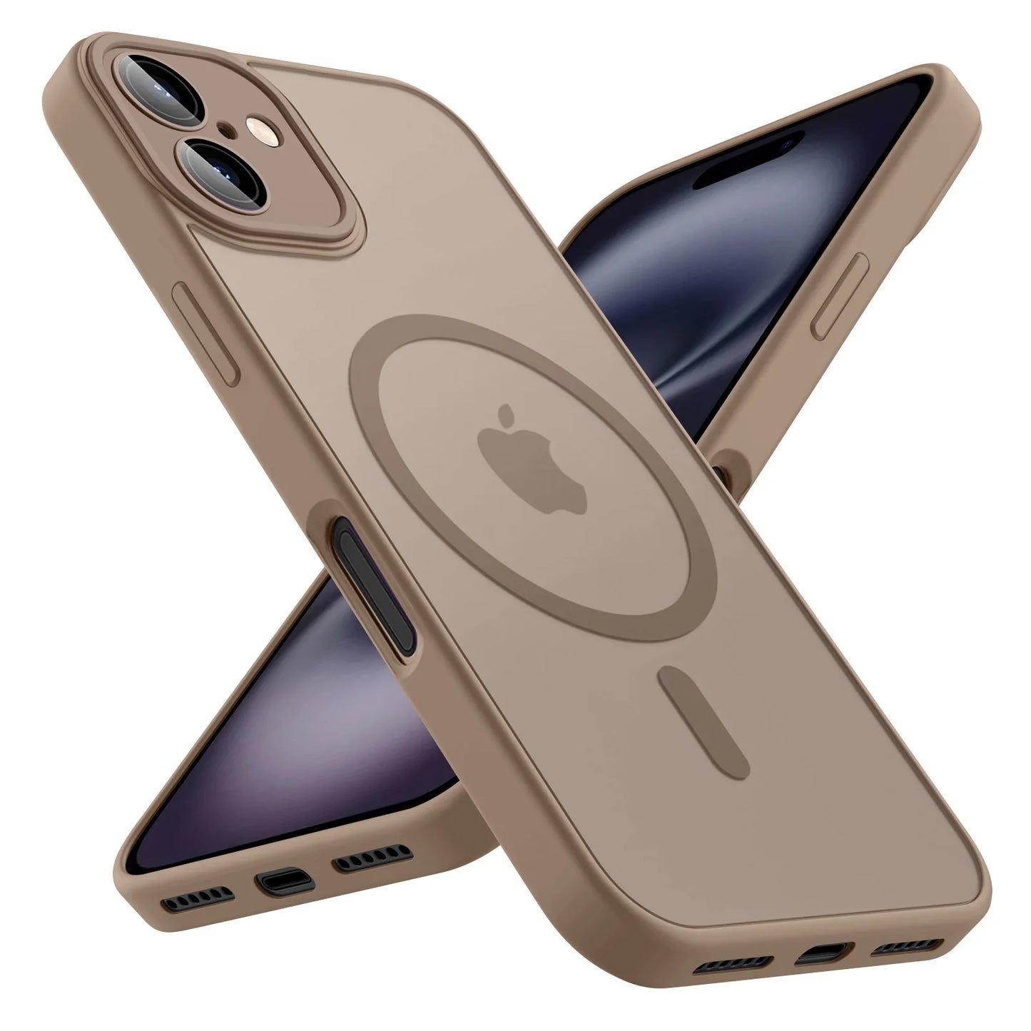 Luxury Frosted Phone Case For iPhone 16 15 14 13 12 11 Pro Max Plus 17 Air For Magsafe Matte Transparent Magnetic Cover