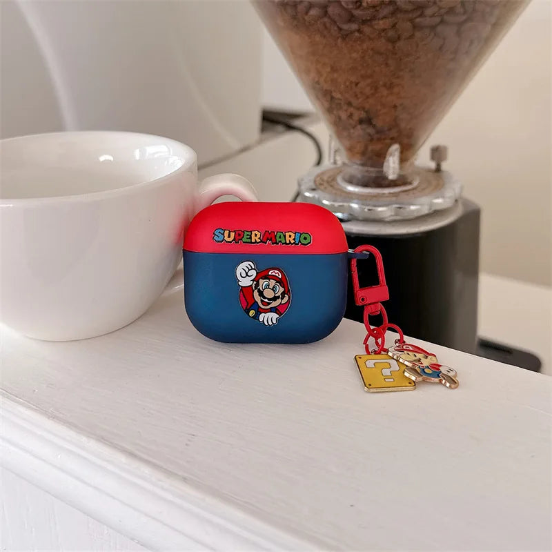 Super Mario Cartoon Earphone Case for Airpods 1 2 3 4 Pro Anime Soft Cover Protective Shell for Airpods Pro2 Headphone Cover