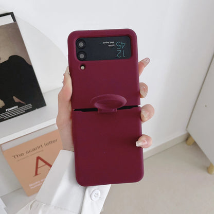 Liquid Silicone Ring Holder Case for Samsung Galaxy Z Flip 3 4 5G Flip4 Flip3 Flip2 Flip1 Foldable Full Protection Fashion Cover