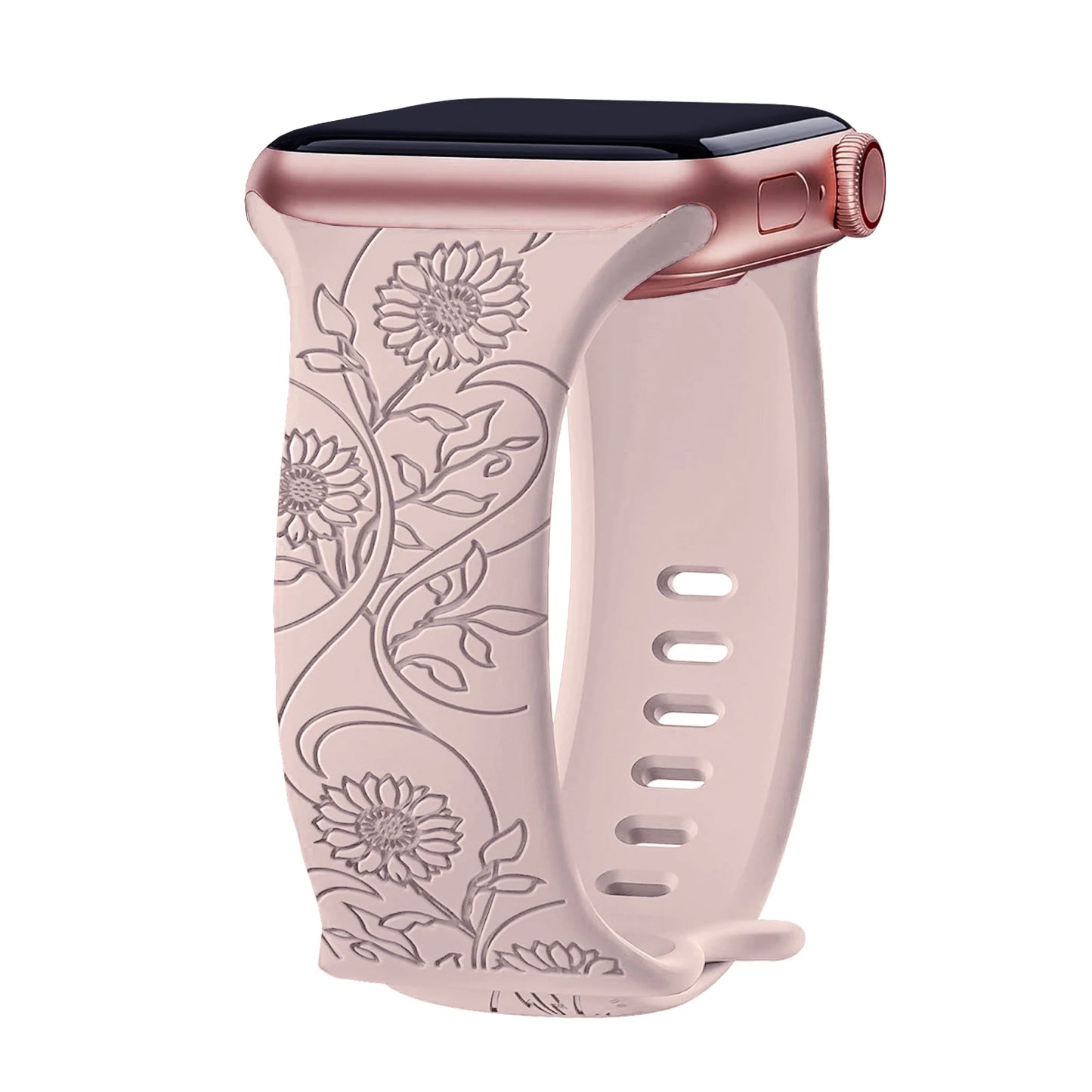 Strap For Apple Watch Band 40mm 44mm 41mm 49mm 45mm 46mm 42mm Silicone Engraved Bracelet iwatch Series ultra 2 10 9 SE 8 7 6 5 4