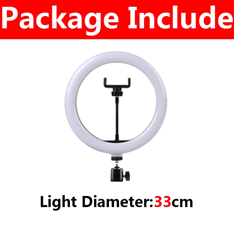 LED Ring Light with Phone Stand Usb Charge Selfie Led Lamp Dimmable Photography Light For Photo Photography Studio For Vlog Live