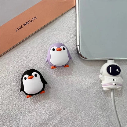 Penguin Cartoon Cable Protector Cute Charger Protector Cable Winder Organizer Data Line Cord Protective Cover For iPhone