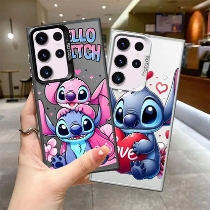 Disney Stitch Angel Art Shockproof Case For Samsung Galaxy S24 S23 S22 Ultra S20 FE S21 Plus Note 20 Silicone Shell Phone Cover