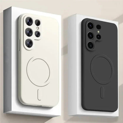 Original Liquid Silicone Magnetic Wireless Charge Case For Samsung Galaxy S25 S24 S23 S22 S21 Ultra For Magsafe Shockproof Cover