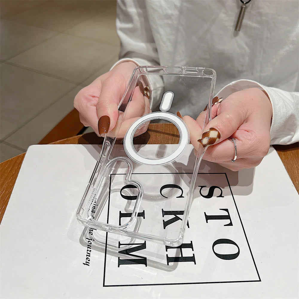 Magnetic Magsafe Wireless Charge Case for Samsung Galaxy S25 S24 S23 S22 S21 Plus S 25 24 23 21 FE Ultra Clear Shockproof Cover