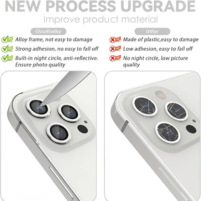 Precise Positioning Metal Camera Lens Film For iPhone 16 15 14 13 12 Pro Max Shatterproof Camera Metal Ring Cover Accessorie