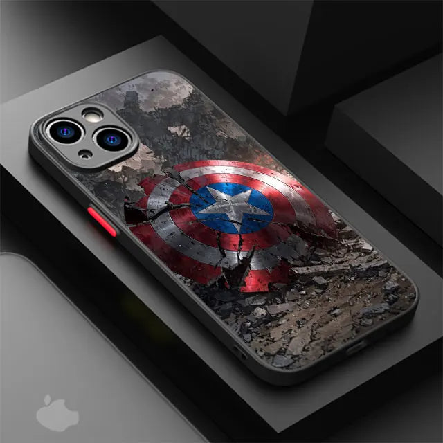 Marvel Captain America Phone Case for iPhone 13 Mini 7 8 Plus XR 12 16 14 Pro SE 16e 11 Pro 15 XS Max 13 Matte Cover