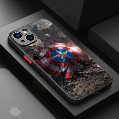 Marvel Captain America Phone Case for iPhone 13 Mini 7 8 Plus XR 12 16 14 Pro SE 16e 11 Pro 15 XS Max 13 Matte Cover