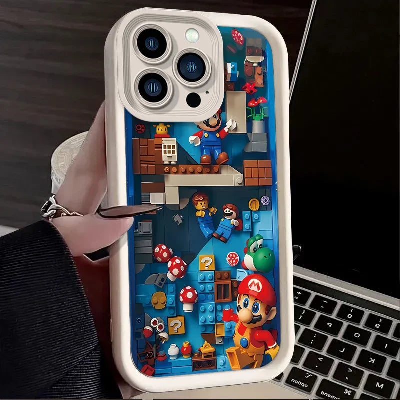 Cartoon Super M-Marios Bros Case for iPhone 16 E 15 Pro Max 14 Plus 13 12 Mini 11 Pro Max XS X 8 7 SE Liquid Silicone Back Cover