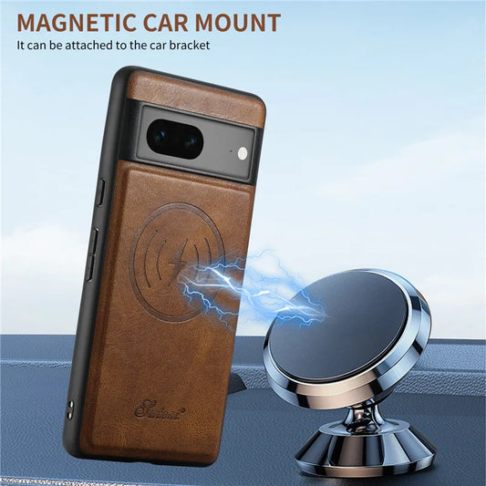 Magsafe Wallet Phone Case Card Holder Leather Magnetic Pocket Cover Case For Google Pixel 9 10 Pro 8 7 6 Pro 6A 7A Pixel8Pro