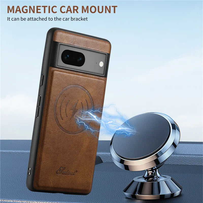Magsafe Wallet Phone Case Card Holder Leather Magnetic Pocket Cover Case For Google Pixel 9 10 Pro 8 7 6 Pro 6A 7A Pixel8Pro