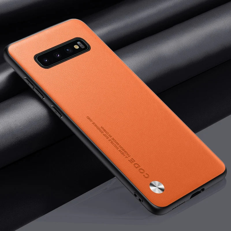 For Samsung S10 5G Phone Case Coque Luxury PU Leather Case For Samsung Galaxy S10 Plus S10Plus Matte Silicone Protection Cover