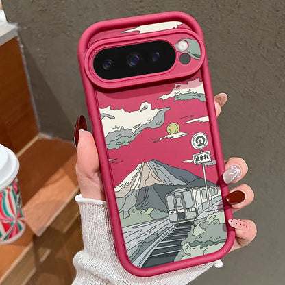 Landscape Pattern Solid Color TPU Case For Google Pixel 8 7 Pro 8A Pixel 9 Pro XL Shockproof Soft Silicone Cover Protector Cases