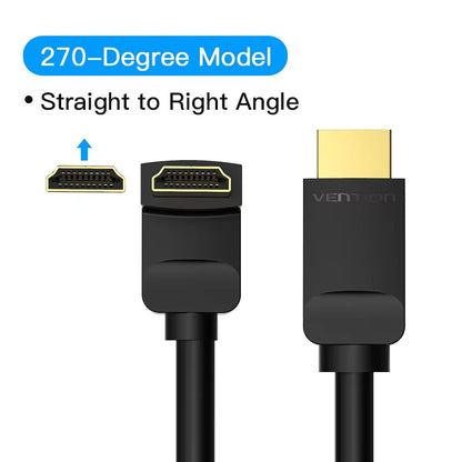 Vention 4K@60Hz 90/270 Degree HDR HDMI 2.0 Cable for TV PS4/3 DVD Nintendo Switch LG Splitter Video 90 Degree HDMI Adapter Cord