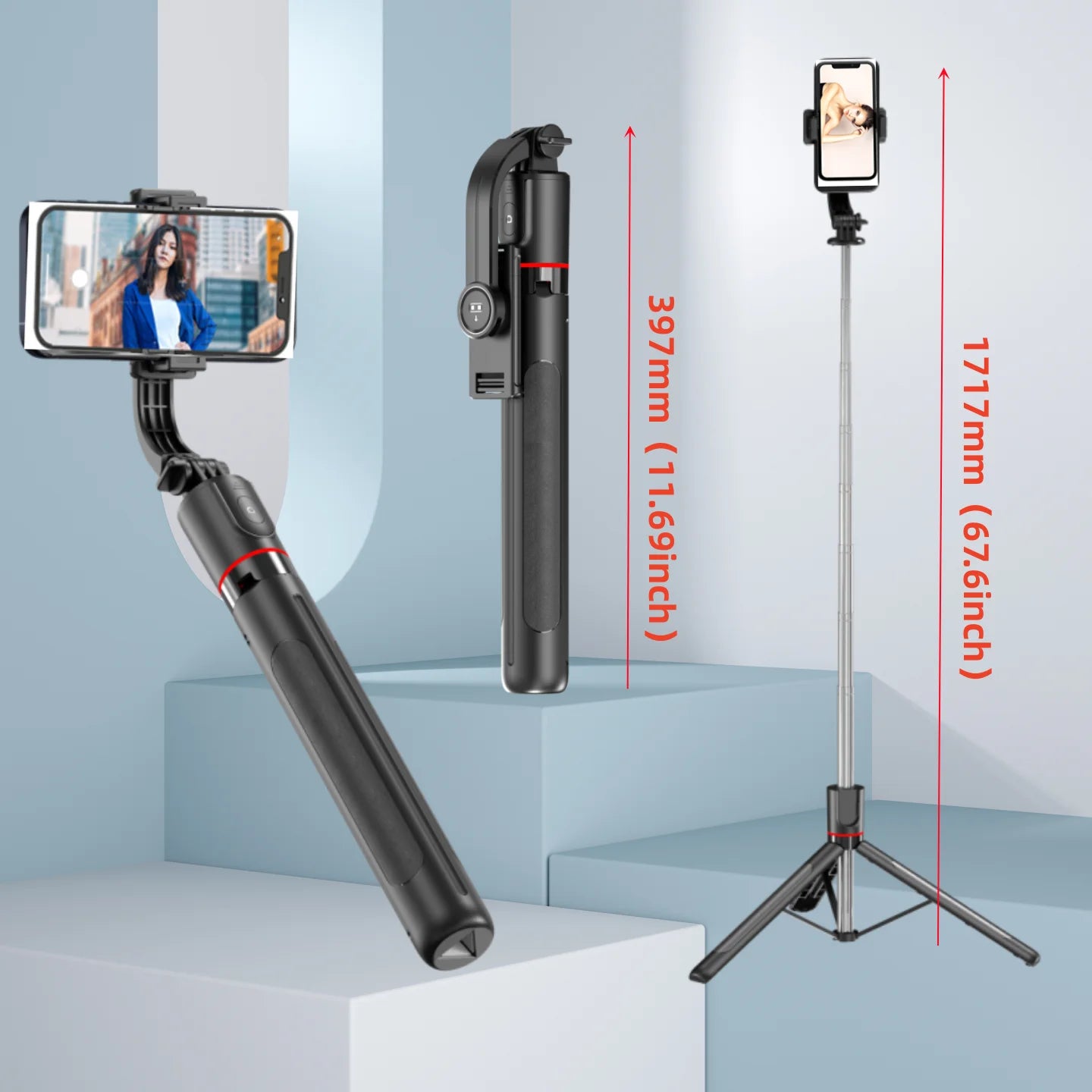 2025 NEW Monopod Remote Shutter Fill Light for iPhone Samsung Xiaomi Phone Holder Mini Tripod Wireless Bluetooth Selfie Stick