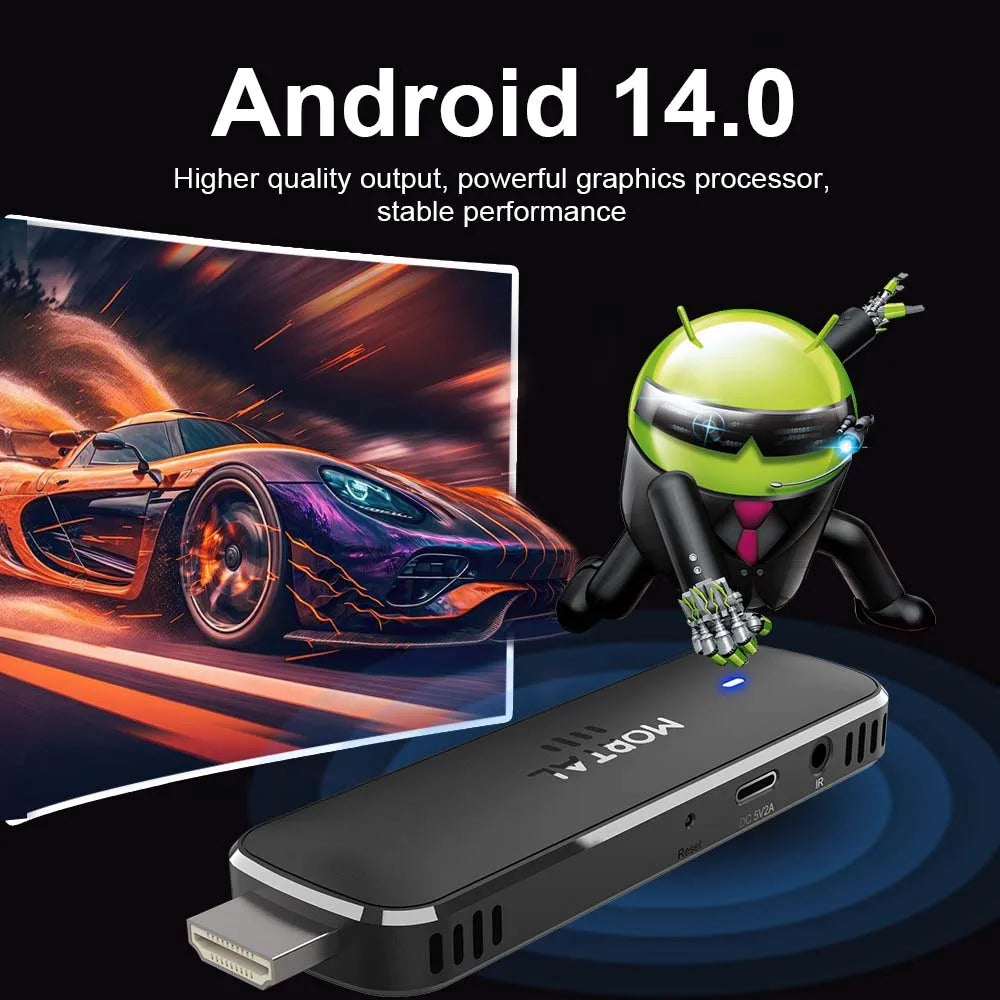 Android14 TV Stick  Mortal Q8 Global Version  Allwinner H313 Chip Wifi6 Voice Remote 8K 4K@60fps YouTube Stream TV stick 2G8G16G