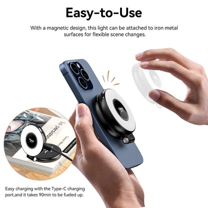Ulanzi LM19 Mobile Phone Selfie Light Bi-color Pocket LED Magnetic Mini Ring Lamp Photography For iPhone 16 15 Apple 14 13 Pro