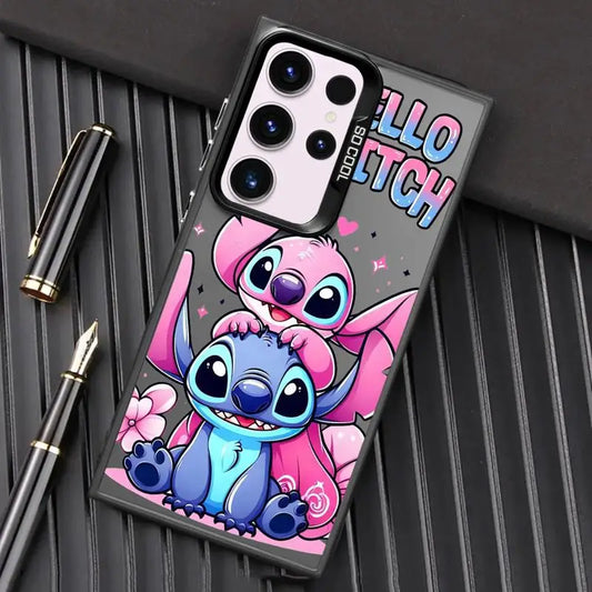 Disney Stitch Angel Art Shockproof Case For Samsung Galaxy S24 S23 S22 Ultra S20 FE S21 Plus Note 20 Silicone Shell Phone Cover