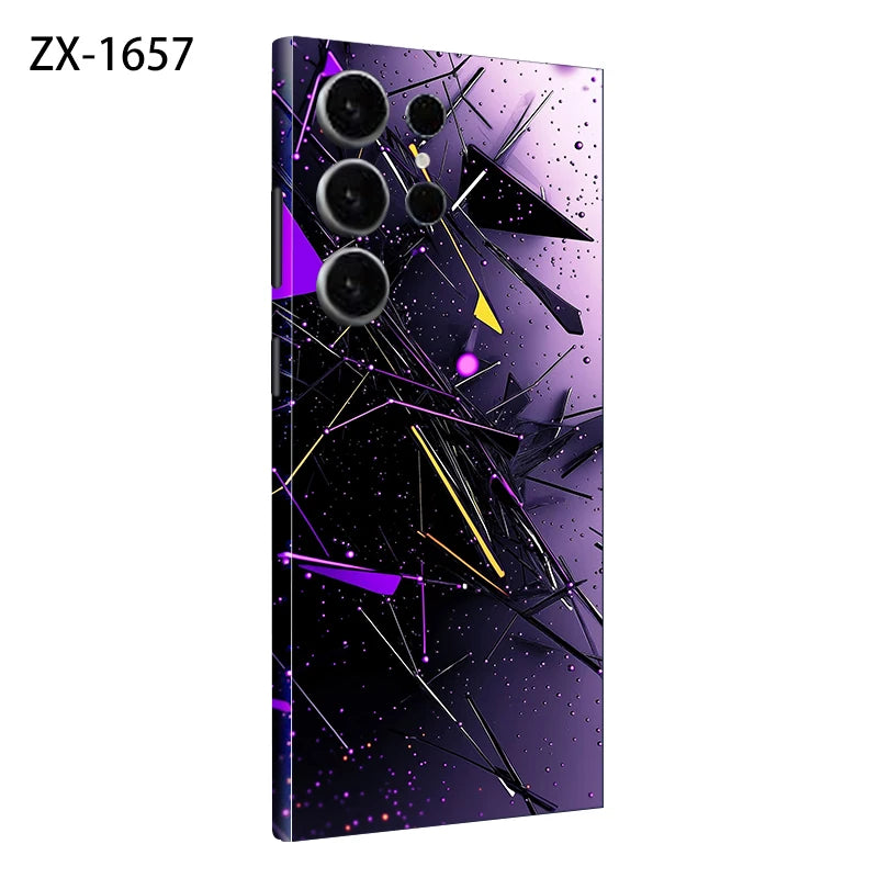 Colorful Decal Skin for Samsung Galaxy S24 S23 S25 Ultra Plus S24Ultra Back Screen Protector Cover Wrap Stones Sticker