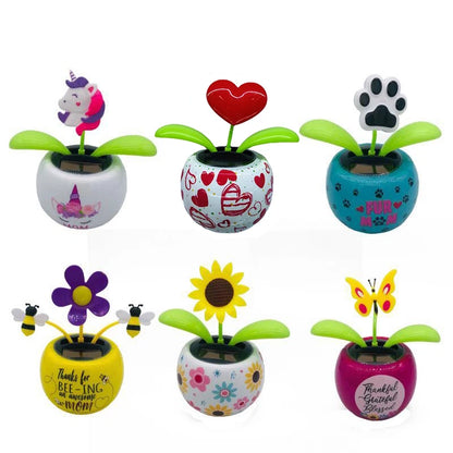 Solar Automatic Swing Solar Flower Car Ornaments