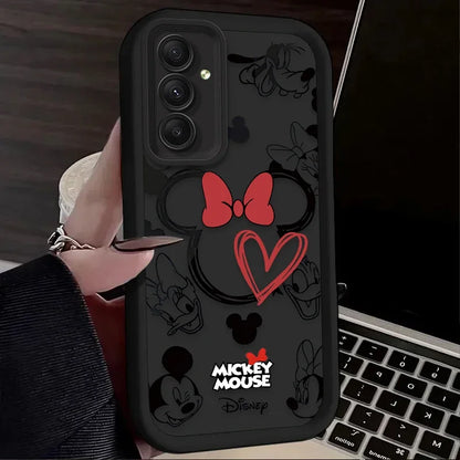Cute Disney Mickey Minnie Phone Case for Samsung Galaxy S25 S24 S23 Ultra S22 S21 Plus FE 5G A54 A34 A14 A73 A53 A33 5G Cover