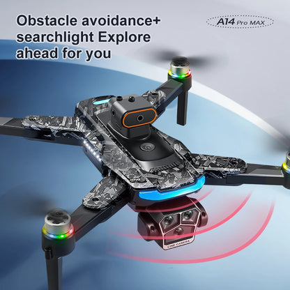 Lenovo  A14Pro max GPS Brushless 8K three Camera Optical Flow Obstacle Avoidance Foldable Quadcopter RC Distance Drone Toys