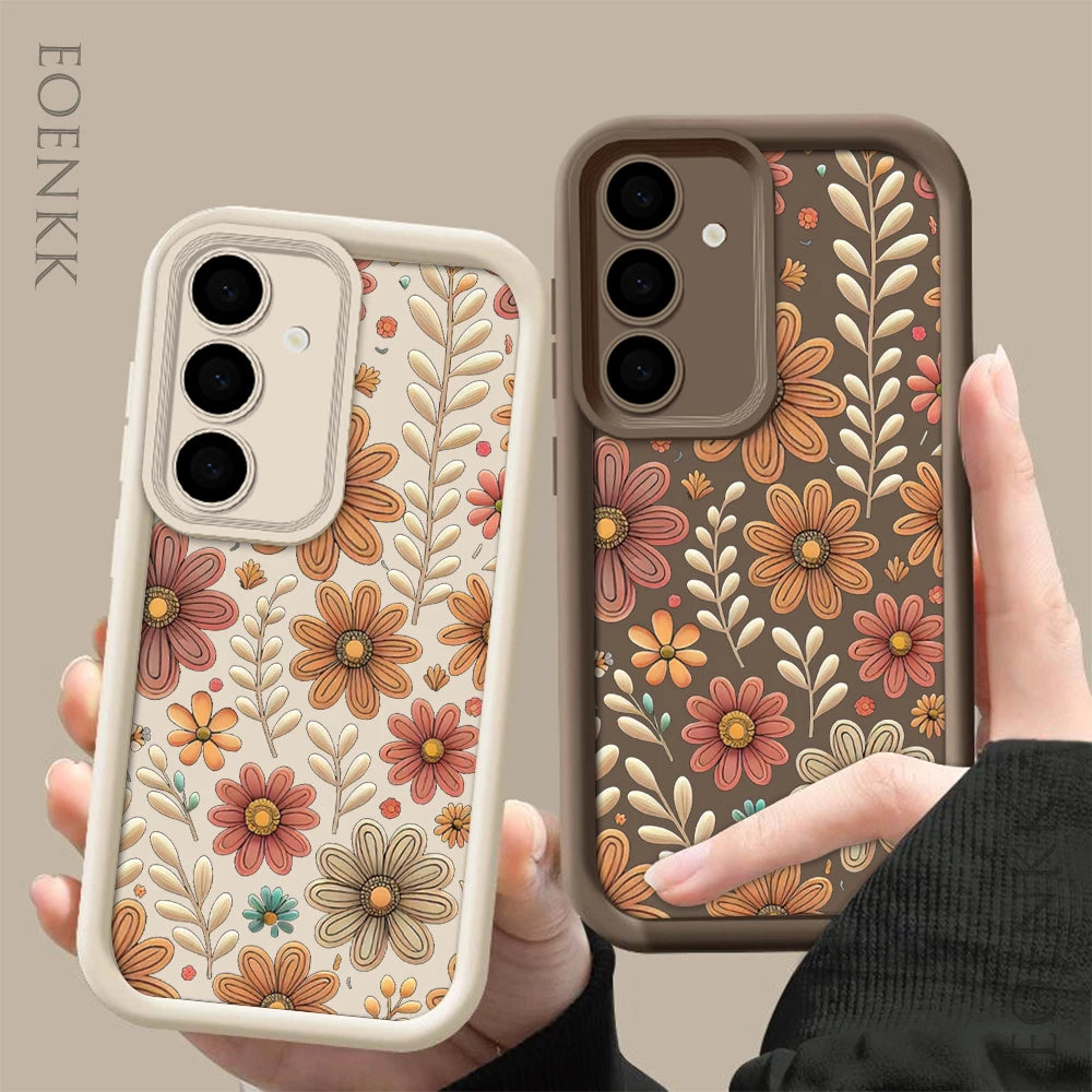 Petal Leaf Diagram Silicone Phone Case For Samsung Galaxy S23 S22 S21 S25 S24 S20 Ultra FE A35 A15 A25 A55 Note 20 Plus 5G Cover