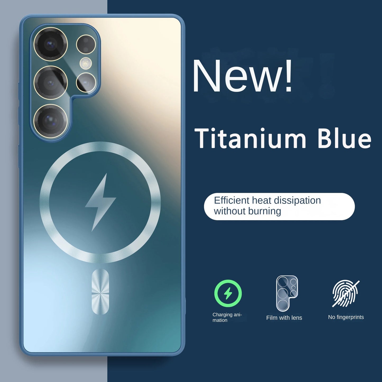 Ultra-thin AG Matte Magnetic For Magsafe Case For Samsung Galaxy S25 S24 S23 Ultra Plus Glass Lens Protector Shockproof Cover