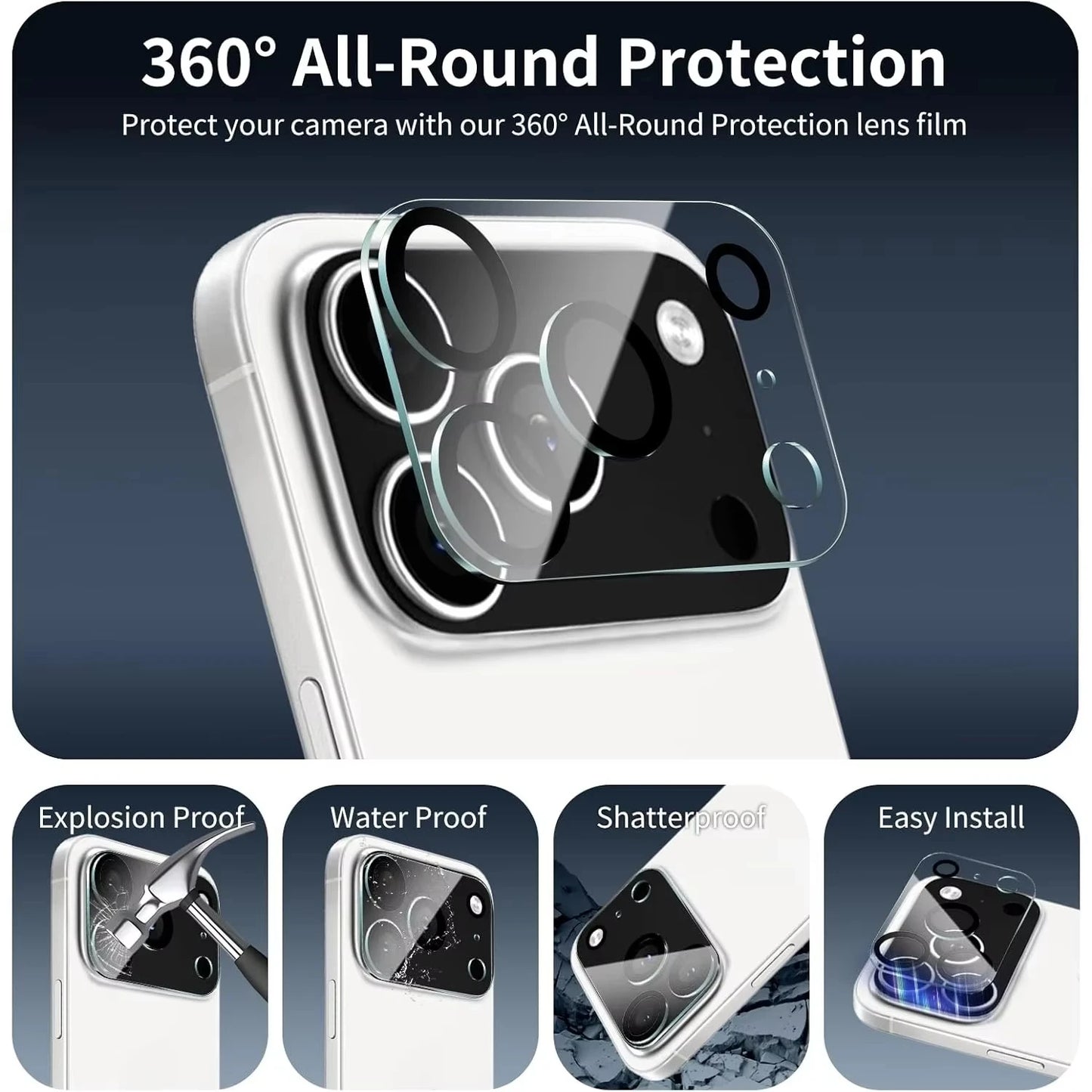 HD Back Camera Tempered Glass For iPhone 17 Pro Max 16 15 14 13 12 11 Pro Max 17 Air Mini Rear Len Screen Protector Glass Film