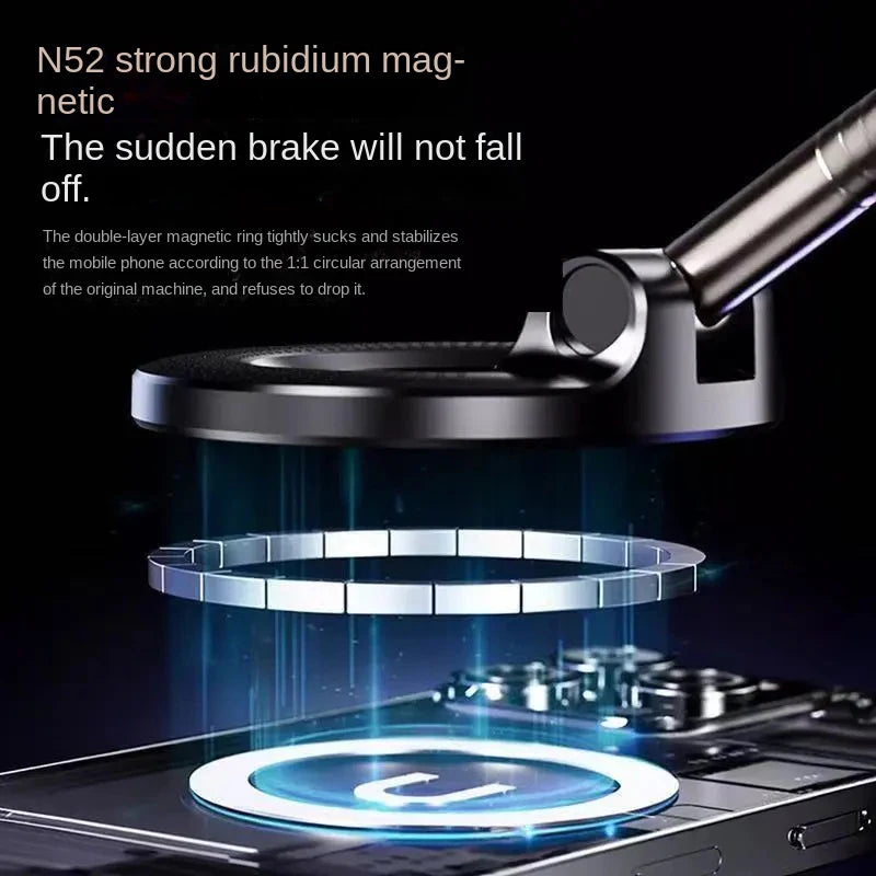 Car Mount Vacuum Magnetic Holder Foldable Strong Suction Stand For Cell Phone For iphone 16 15 12 13 14  Live Streaming