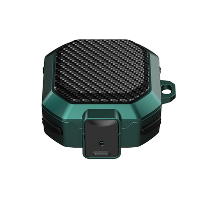 Carbon Fiber Switch Lock Earphone Case For Samsung Galaxy Buds 2 Pro FE Live Cover Full Protection Shockproof With Keychain Box