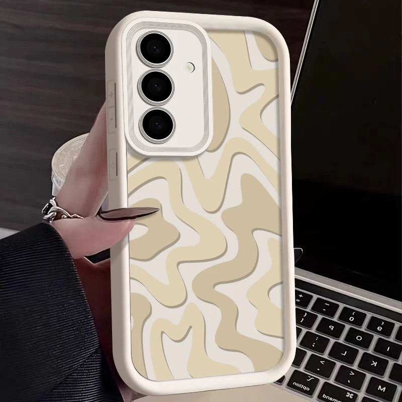 Striped Pattern Phone Case For Samsung Galaxy A16 A55 A54 A15 A14 A25 A35 A56 5G S25 Edge S25 S24 S23 S22 Ultra S24 FE TPU Cover