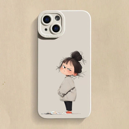 Cute Angry Little Girl Printed Case For Samsung Galaxy S25 S24 S23 S22 S21 Ultra Plus FE A16 A06 A26 A54 A32 A33 A56 Soft Cover